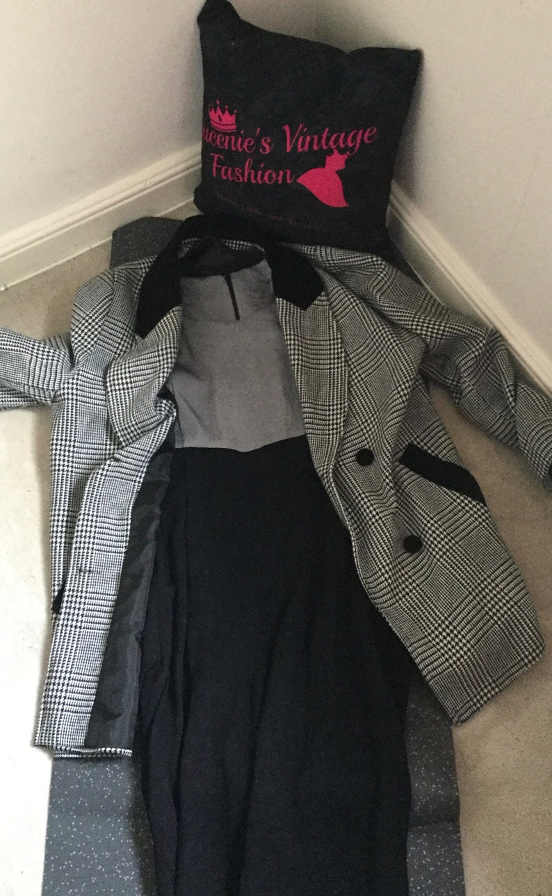 Vintage 1980/' Silver and Black and Two Tone Jumpsuit Size UK 14Small 16
