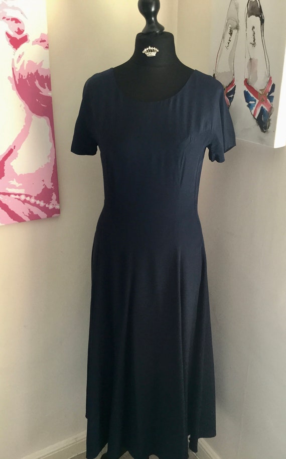 navy silk dress uk