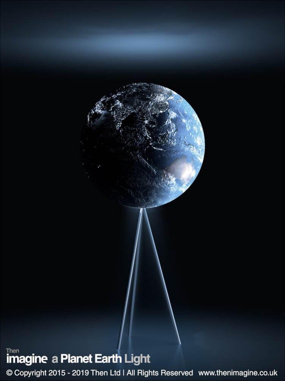 A Planet Earth Standing Tripod Light Shade Lamp Globe Terra Etsy