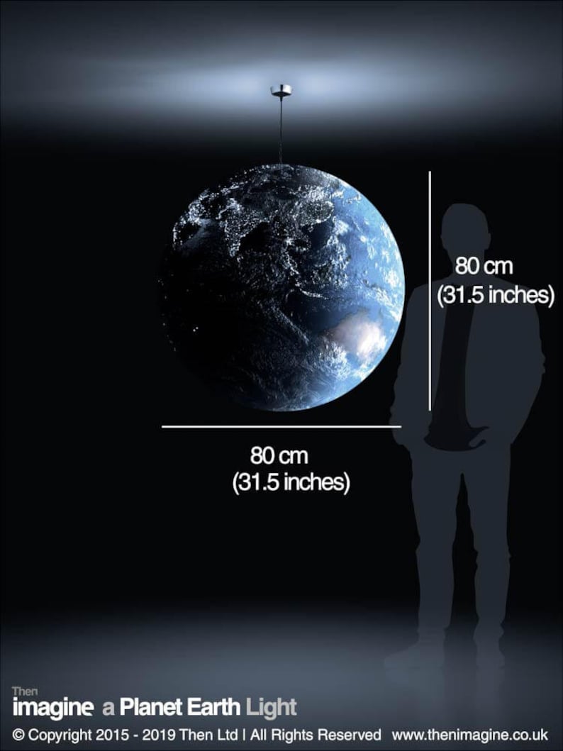 A Planet Earth Pendant Ceiling Light Shade Lamp Globe ...
