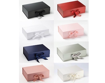 Luxury Large A4 Gift Boxes with Magnetic and Ribbon Fastening - Bridesmaid Proposal Box - Empty Bridesmaid Gift Box - Medium Gift Box