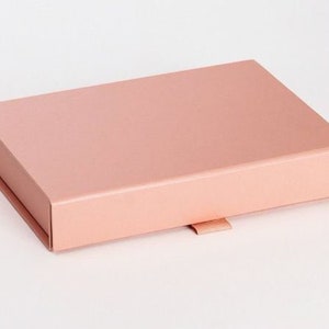 Medium A5 Luxury Magnetic Gift Box - Rose Gold Bridesmaid Gift Box -  Wedding Document Box - Bridal Gift Box - A5 Portfolio Box