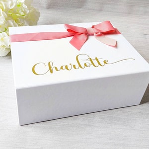 Gift Box personalised with Ribbon Bow Mothers Day Gift Box Bridesmaid Proposal Boxes Valentines Day Gift Box image 6