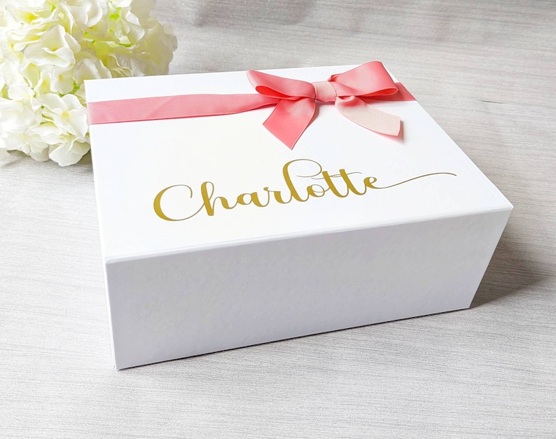 Gift Box personalised with Ribbon Bow Mothers Day Gift Box Bridesmaid Proposal Boxes Valentines Day Gift Box image 6