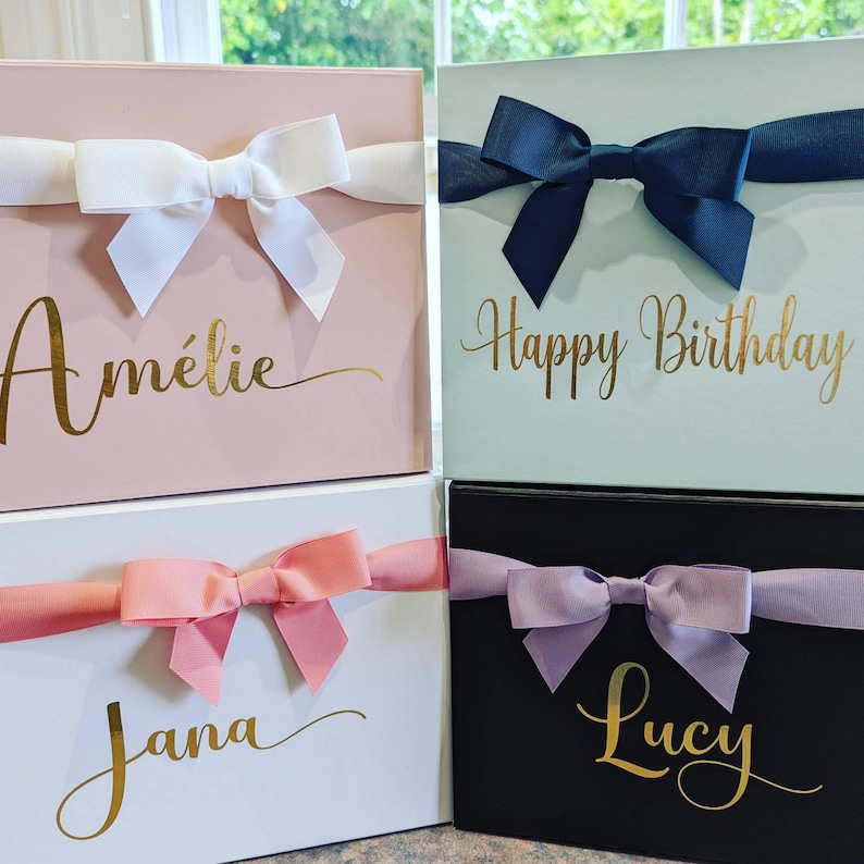 Gift Box personalised with Ribbon Bow Mothers Day Gift Box Bridesmaid Proposal Boxes Valentines Day Gift Box image 7