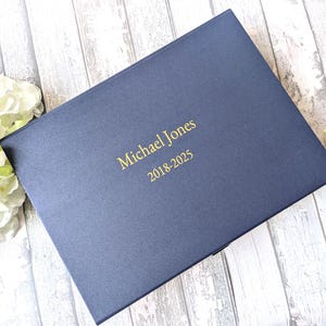 Grote magnetische A4 geschenkdoos marineblauw - luxe documentendoos - fotodoos - presentatiedoos - doos voor lijst - zakelijke kerstcadeaudoos