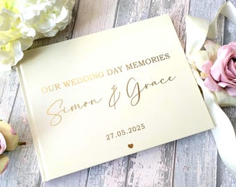 Personalized Wedding Memory Book: Foil Print Keepsake Scrapbook