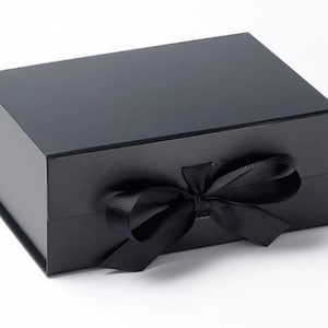 Luxury Black Gift Box - Empty Gift Box - Groomsman Gift Boxes - Birthday Gift Box for him - Godfather proposal box - A5 Magnetic Gift Boxes