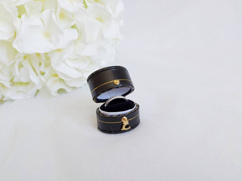 Black Ring Box Small traditional style heirloom ring box Antique Style Ring Box Vintage style ring box Single ring box