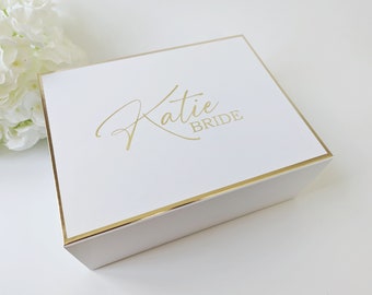 Coffret cadeau avec personnalisation - Demoiselle d’honneur, Mariée, Demoiselle d’honneur, Coffret cadeau Best Man - Coffret cadeau rose et or - Coffret cadeau pour elle