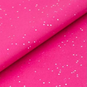 Carta velina scintillante rosa caldo - Carta velina scintillante - Carta da imballaggio glam - Tessuto glitterato - Confezione rosa brillante - 5 fogli
