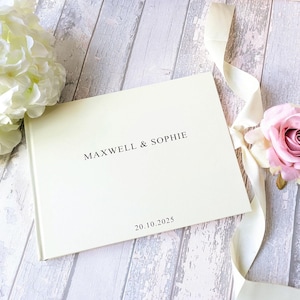 Libro degli ospiti per matrimonio in avorio A4: libro dei ricordi fotografico personalizzato
