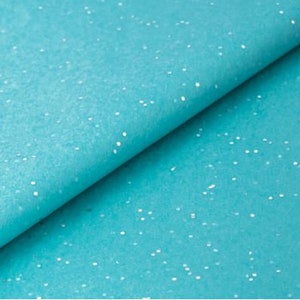 Carta velina scintillante acquamarina - Carta velina turchese - Confezione regalo glitterata - Carta da regalo scintillante di Natale - 5 fogli
