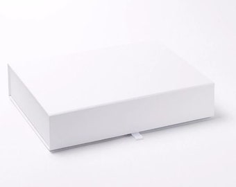 Grande boîte cadeau blanche A4 - Boîte de documents de mariage - Boîte photo - Boîte de présentation - Boîte cadeau de mariage - Boîte de rangement de mariage