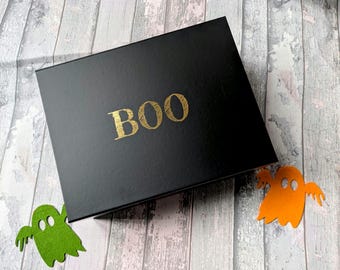 Large Halloween Gift box - Boo box - personalised interior - Halloween box with name