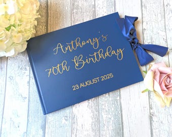 Personalized Foil Guest Book: Modern Wedding, Birthday, or Engagement