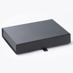 Caja de regalo magnética pequeña A6 negra - Caja de documentos - Tamaño de postal - Caja de fotos - Caja de novio - Caja de presentación