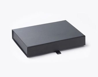 Small A6 Black Magnetic Gift Box - Document Box - Postcard size - Photo Box - Groomsman Box - Presentation Box