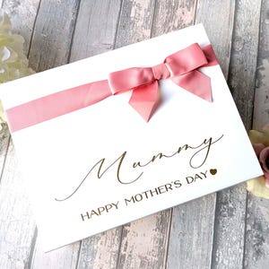 Mother&#39;s Day Gift Box with foil print and ribbon bow - Gift for Mum personal - Gift Hamper for Mother&#39;s Day - choice of colours
