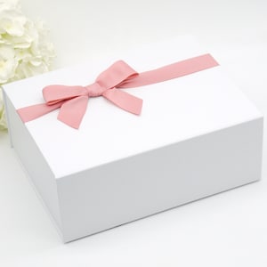 Brautjungfer Geschenkbox mit Schleife - Muttertag Geschenkbox - Große Geschenkbox Geburtstag Hochzeit - Farbauswahl