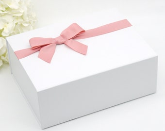 Coffret Cadeau Demoiselle d'Honneur avec Noeud Ruban - Coffret Cadeau Fête des Mères - Grand Coffret Cadeau Anniversaire Mariage - Couleur au choix