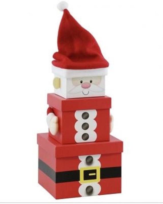 Santa Christmas Stacking Box Father Christmas Stacking Box Novelty