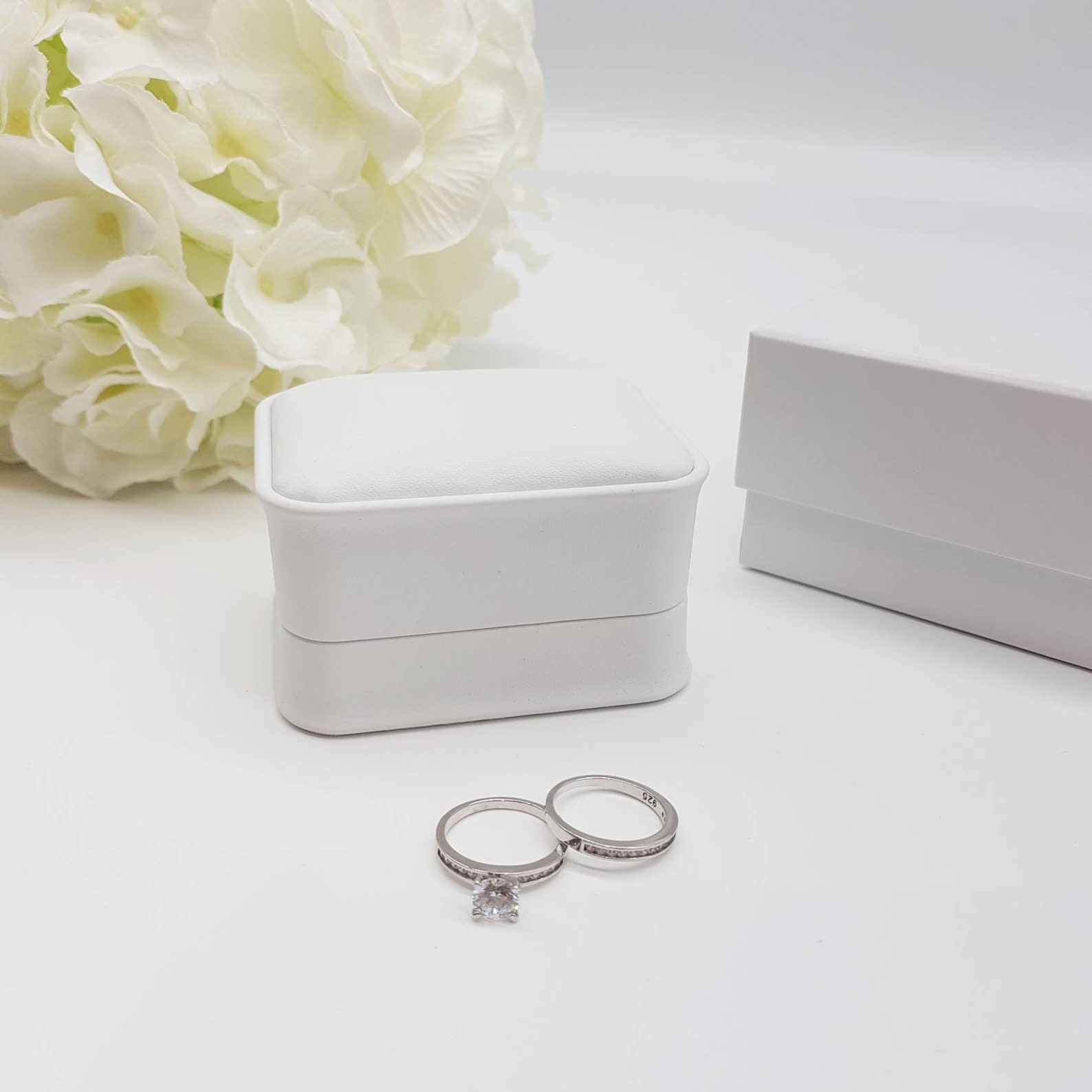 White double Ring Box Wedding Ring Box Ring Box for couple Etsy