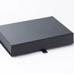 Medium A5 Black Magnetic Gift Box - Presentation Box - Luxury Shallow Gift Box - Document Storage Box