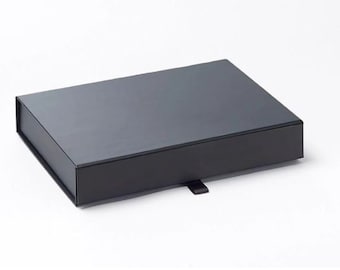 Medium A5 Schwarz Magnet Geschenkbox - Präsentationsbox - Luxus Flache Geschenkbox - Dokumenten aufbewahrungsbox