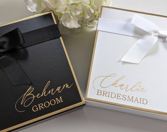 Gepersonaliseerde huwelijksgeschenkdozen - Bruid en Bruidegom Geschenkdoos - Paar geschenkdoos - Bruidsmeisje Voorstel Box - Huwelijksverjaardag Box