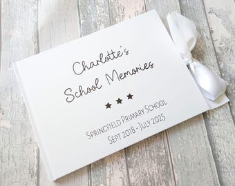 Personalized School Leavers Memory Book: A4 Photo Scrapbook with Foil Detailing