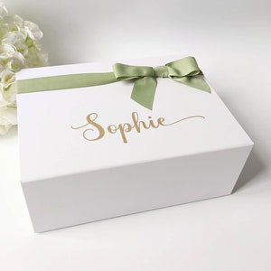 Geschenkbox personalisiert mit Bandschleife - Weihnachtsgeschenkbox - Brautjungfer-Vorschlagsboxen - Valentinstags-Muttertagsgeschenkbox
