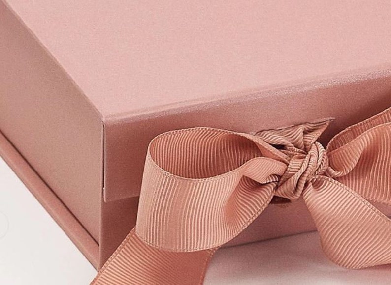 Small Rose Gold Gift Box With Ribbon Flower Girl Gift Box Etsy UK