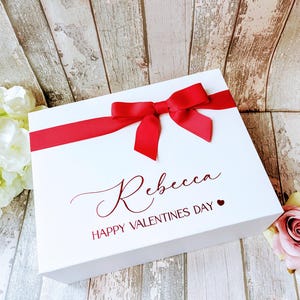 Personalized Valentine's Gift Box with Magnetic Closure and Ribbon Bow