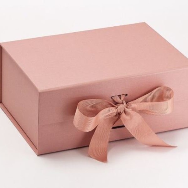 Luxuriöse Altrosa Geschenkbox leer - Geschenkbox für Frau - Roségold Geschenkboxen - Brautjungfern Geschenkbox - Medium Large Magnet Geschenkbox