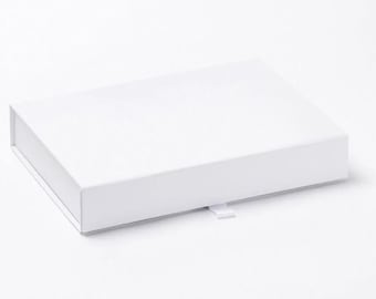 Medium A5 White Magnetic Gift Box - Presentation Box - Luxury Shallow Gift Box - Document Storage Box
