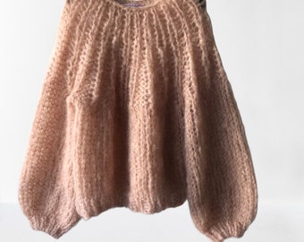 Luxe en unieke handgebreide mohair truien en door Youhadmeatyarn Chunkyknit Spinner sweater mohair | mint groen – You had me