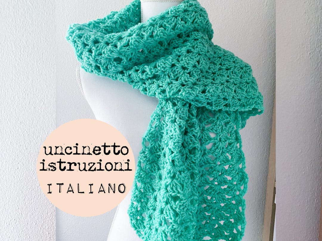 Sciarpa Stola Uncinetto PDF – Tutorial Facile Con Foto Passo