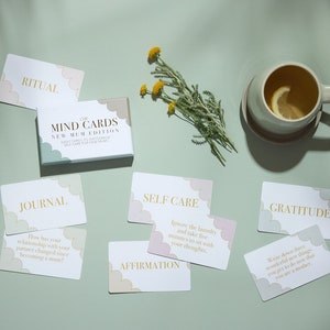 Mind Cards: New Mum Edition Daily wellbeing cards for new mothers Mother's Day gift mindfulness present for mom Christmas stocking image 1