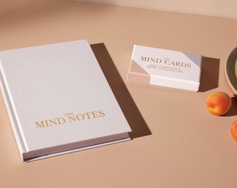 Welzijnsbundel: Journal & Mind Cards - Mindfulness, positiviteit of dankbaarheidscadeau voor vrienden, familie | zelf cadeau | kerstcadeau