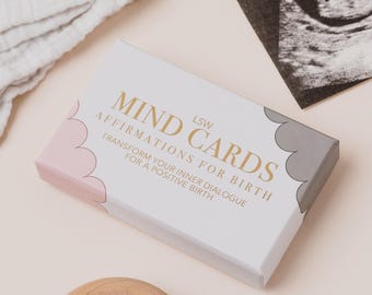 Mind Cards: Affirmations for Birth | 50 Positive Birth Affirmation Cards for Pregnancy, Labour & Hypnobirthing | Baby Shower Gift for Mum
