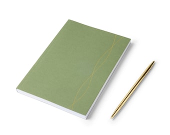 A5 Green Lined Journal - Gold Foil Softcover Notebook
