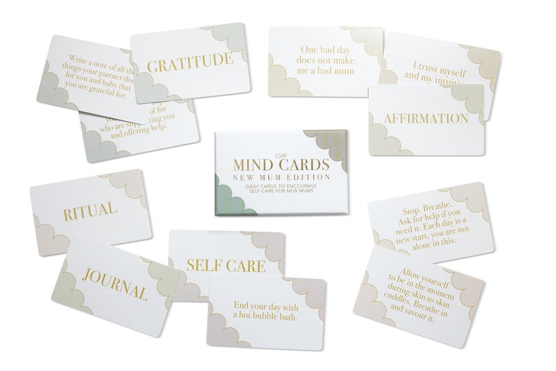 Mind Cards: New Mum Edition Daily wellbeing cards for new mothers Mother's Day gift mindfulness present for mom Christmas stocking image 3