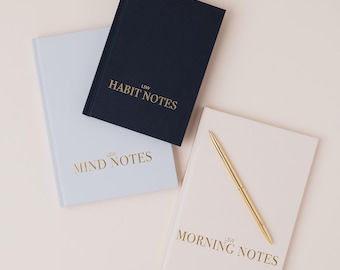 Journal Bundle – 3 x Guided Wellness Journals | Mind Notes, Morning Notes & Habit Notes | Mindfulness + Self-Care Gift Set