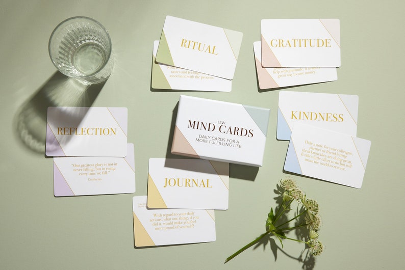 Wellbeing Bundle: Journal & Mind Cards Mindfulness , positivity or gratitude gift for friends, family self gift Christmas present image 6