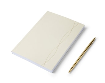 Cream A5 Lined Notebook – Gold Foil Softcover, Made in UK