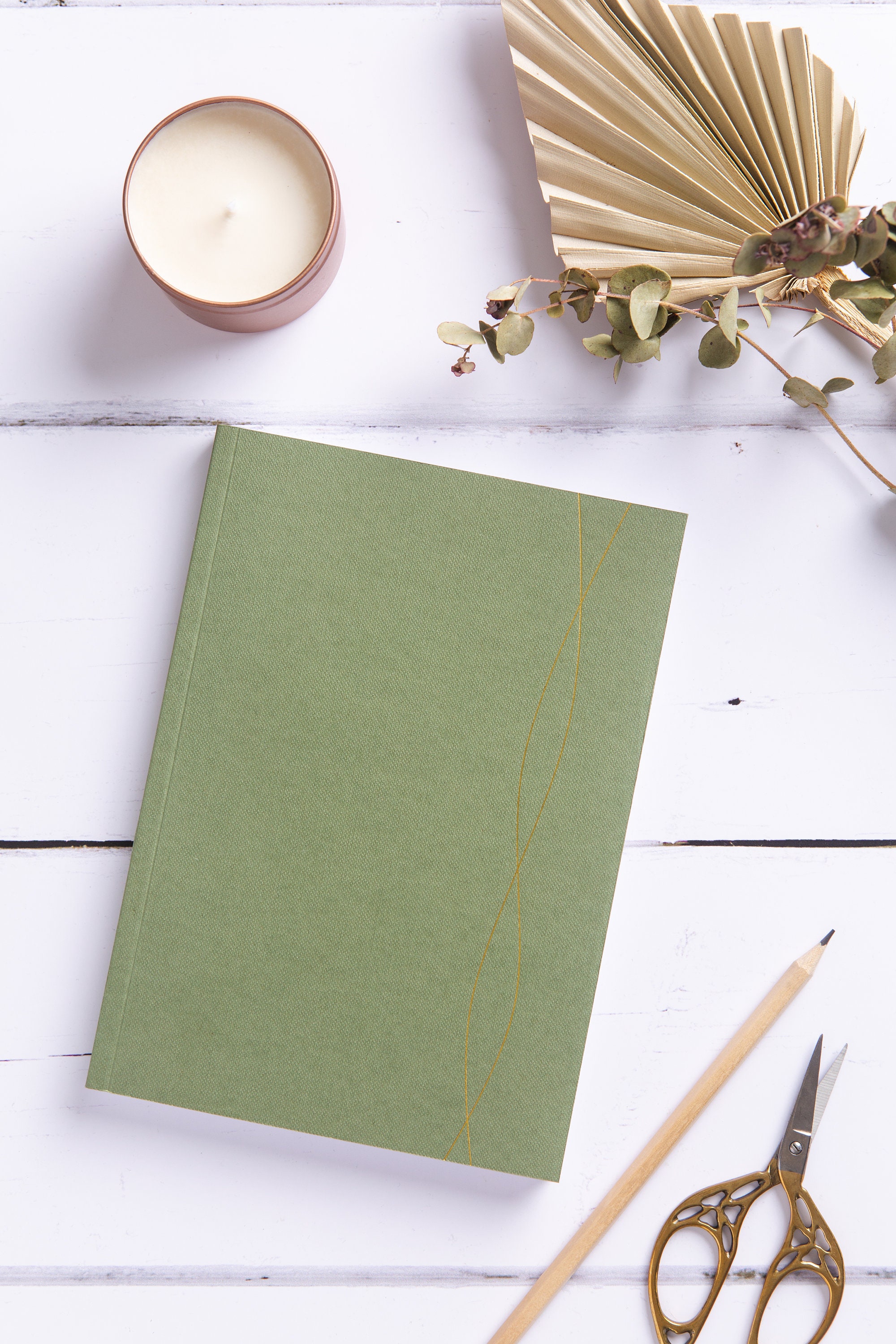 A5 Ruled Notebook in Mid Green Notepad Journal Lined | Etsy