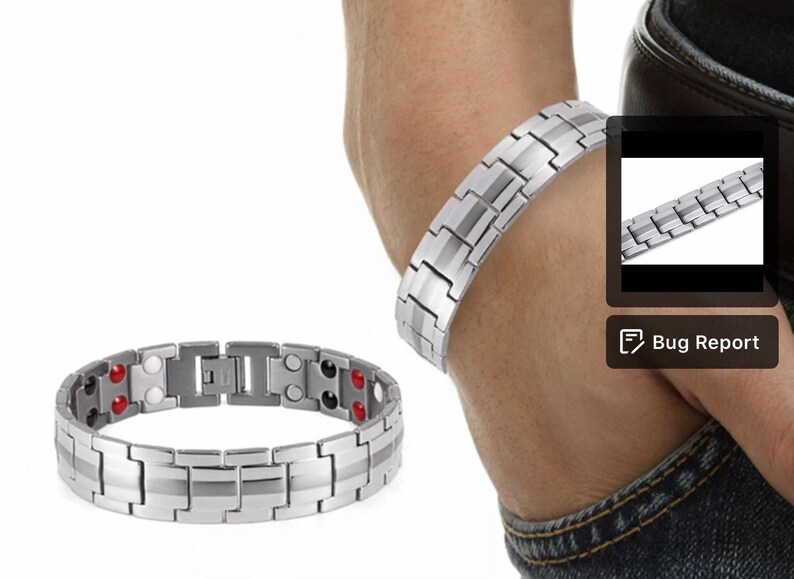 Silver wide small element men arthritis titanium fitness bracelet