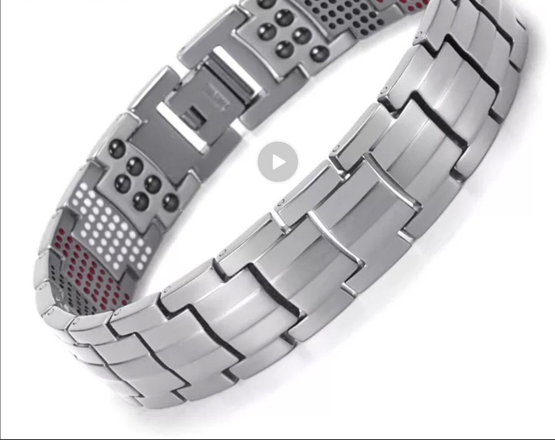 Silver wide small element men arthritis titanium fitness bracelet