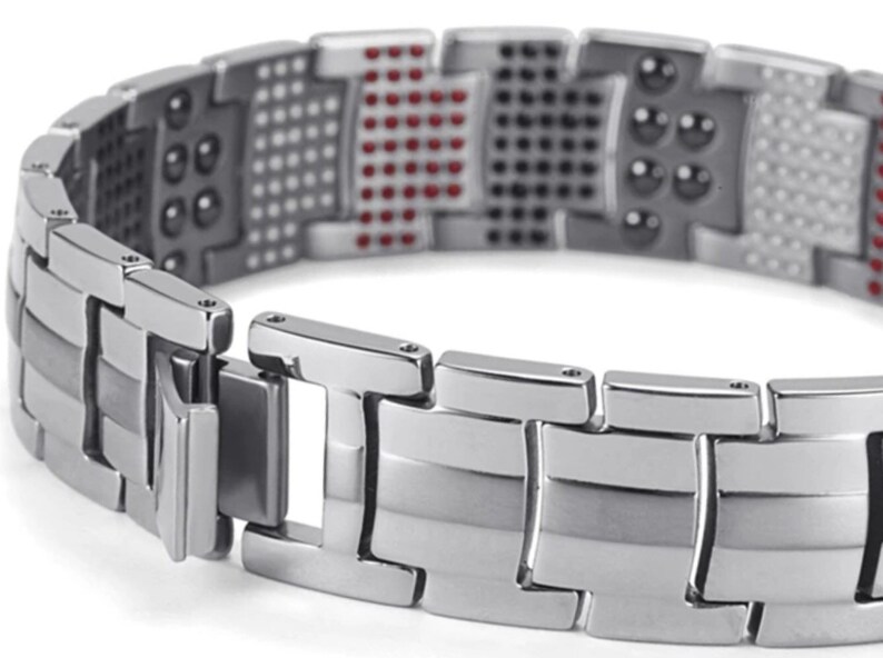 Silver wide small element men arthritis titanium fitness bracelet